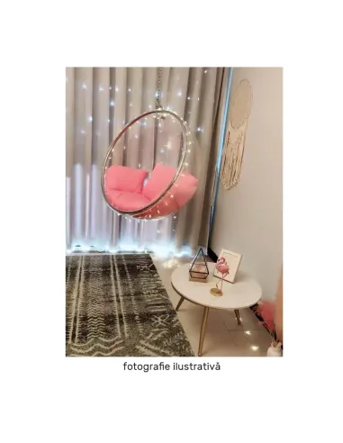 Scaun suspendat BUBBLE NEW, interior/exterior, 106x62x106 cm, oțel/acrilic/țesătură | MobilaOK