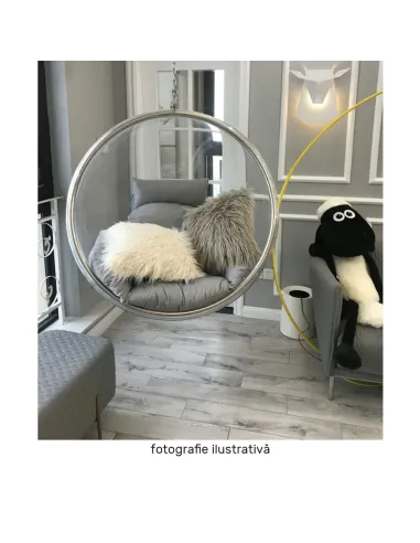 Scaun suspendat BUBBLE NEW, interior/exterior, 106x62x106 cm, oțel/acrilic/țesătură | MobilaOK