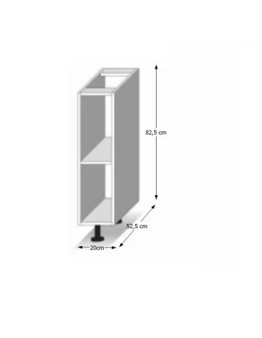 Etajeră inferioară LINE, bucătărie, 20x82.5x52.5 cm, PAL melaminat alb | MobilaOK