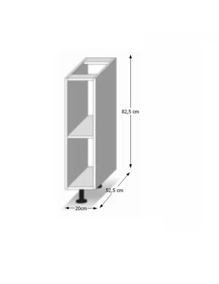 Etajeră inferioară LINE, bucătărie, 20x82.5x52.5 cm, PAL melaminat alb | MobilaOK