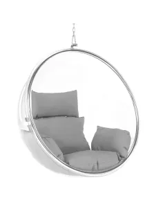 Scaun suspendat BUBBLE NEW TIP 1, living/balcon/grădină, 106x62x106 cm, oțel/acrilic/țesătură | MobilaOK