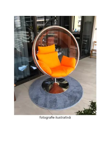 Scaun suspendat BUBBLE NEW TIP 3, living/exterior, 97x155 cm, oțel/acril/țesătură | MobilaOK