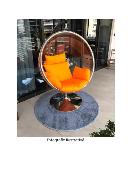 Scaun suspendat BUBBLE NEW TIP 3, living/exterior, 97x155 cm, oțel/acril/țesătură | MobilaOK