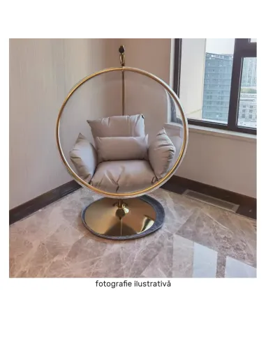 Scaun suspendat BUBBLE NEW TIP 3, living/exterior, 97x155 cm, oțel/acril/țesătură | MobilaOK