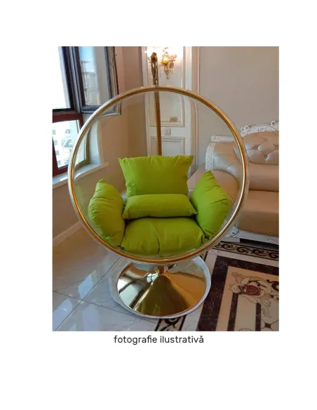 Scaun suspendat BUBBLE NEW TIP 3, living/exterior, 97x155 cm, oțel/acril/țesătură | MobilaOK