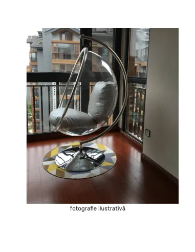 Scaun suspendat BUBBLE NEW TIP 3, living/exterior, 97x155 cm, oțel/acril/țesătură | MobilaOK
