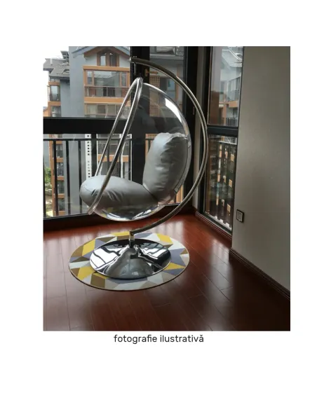 Scaun suspendat BUBBLE NEW TIP 3, living/exterior, 97x155 cm, oțel/acril/țesătură | MobilaOK