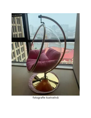Scaun suspendat BUBBLE NEW TIP 3, living/exterior, 97x155 cm, oțel/acril/țesătură | MobilaOK