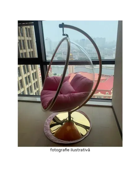 Scaun suspendat BUBBLE NEW TIP 3, living/exterior, 97x155 cm, oțel/acril/țesătură | MobilaOK