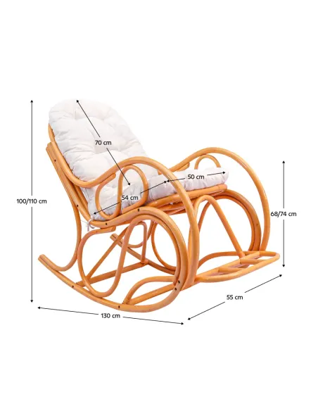 Scaun balansoar AGATON, living, 55x130x100/110 cm, tapiţerie ţesătură | MobilaOK