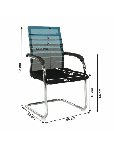Scaun ESIN, birou, 55x64x93 cm, textil mesh și metal | MobilaOK
