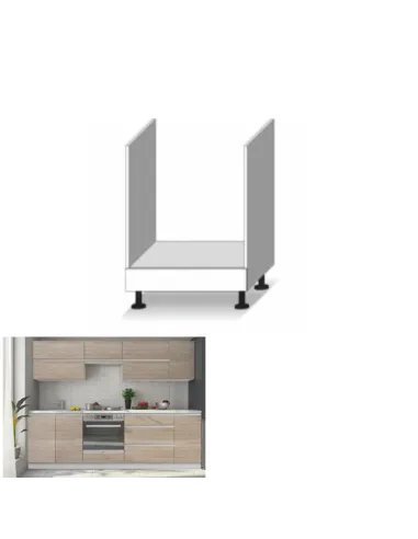 Dulap bucatarie LINE, incorporare aragaz cu sertar, 60x82x55 cm, PAL melaminat stejar sonoma | MobilaOK