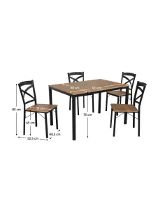 Set Sufragerie HAIM, living, 120x80x75 cm, MDF & metal | MobilaOK 2