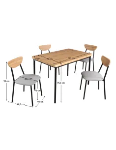 Set Sufragerie MADIO, living, 110x70 cm, MDF, metal, tesatura | MobilaOK 2