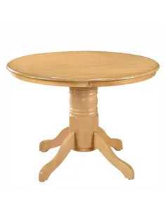 Masă de sufragerie TABLOS, rotundă, diametru 106 cm, MDF/lemn de cauciuc | MobilaOK