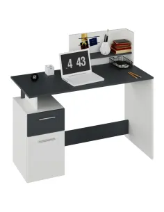 Masă PC, alb/grafit, PLATON NEW | MobilaOK