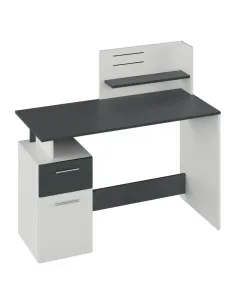 Masă PC, alb/grafit, PLATON NEW | MobilaOK 2