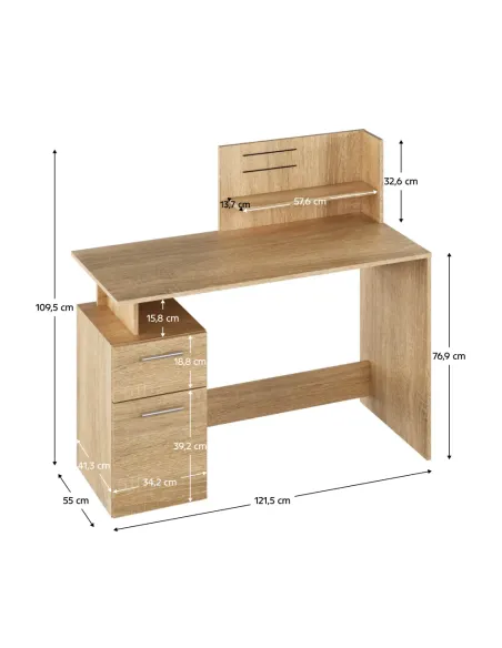 Masă PC, stejar sonoma, PLATON NEW | MobilaOK