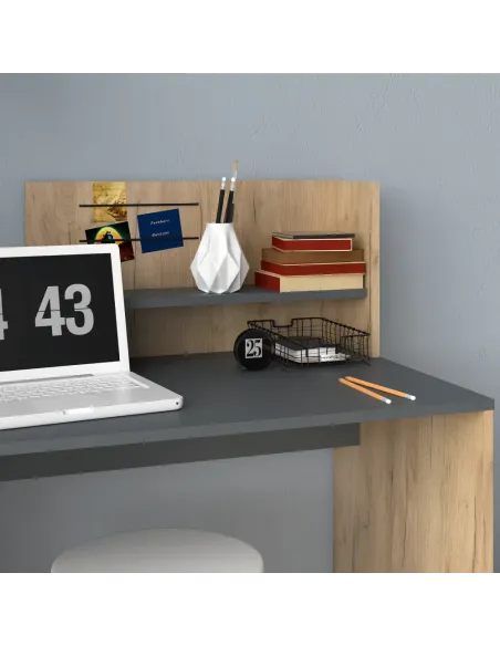 Birou PC PLATON NEW, birou, 121.5x55x109.5 cm, PAL laminat stejar artizan/grafit | MobilaOK