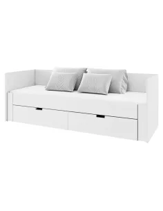 Pat extensibil ANTONY, dormitor, 90/180x200, PAL/MDF, alb | MobilaOK