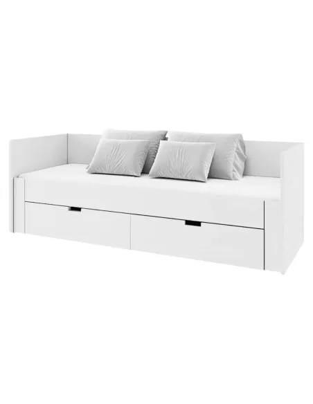 Pat extensibil ANTONY, dormitor, 90/180x200, PAL/MDF, alb | MobilaOK