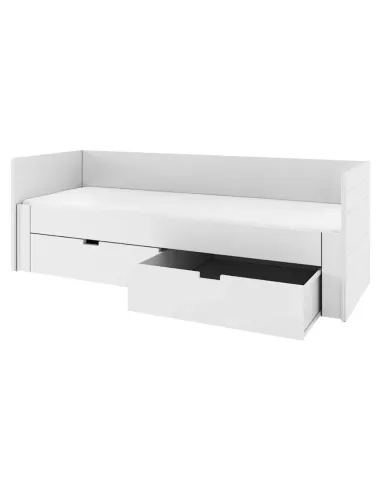 Pat extensibil ANTONY, dormitor, 90/180x200, PAL/MDF, alb | MobilaOK