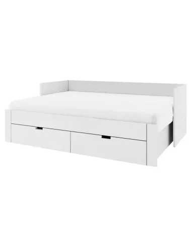 Pat extensibil ANTONY, dormitor, 90/180x200, PAL/MDF, alb | MobilaOK