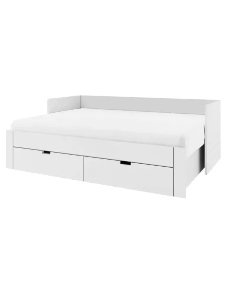 Pat extensibil ANTONY, dormitor, 90/180x200, PAL/MDF, alb | MobilaOK