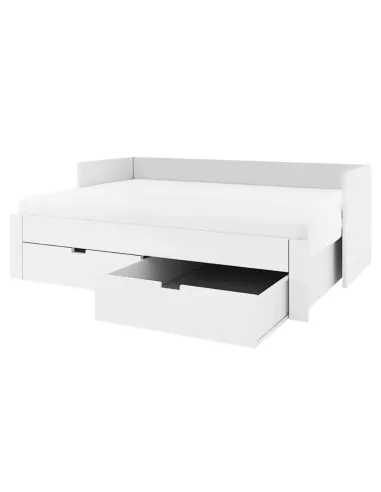 Pat extensibil ANTONY, dormitor, 90/180x200, PAL/MDF, alb | MobilaOK