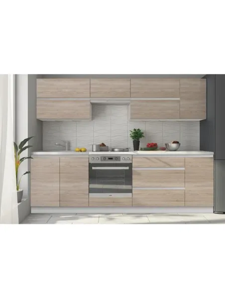 Dulap inferior cu 3 sertare, stejar sonoma, LINE | MobilaOK
