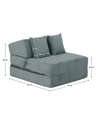 Fotoliu Extensibil, PELOS, living/dormitor, 70x82x53 cm, spumă poliuretan/țesătură Lincoln | MobilaOK