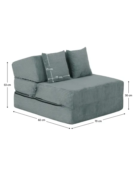 Fotoliu Extensibil, PELOS, living/dormitor, 70x82x53 cm, spumă poliuretan/țesătură Lincoln | MobilaOK