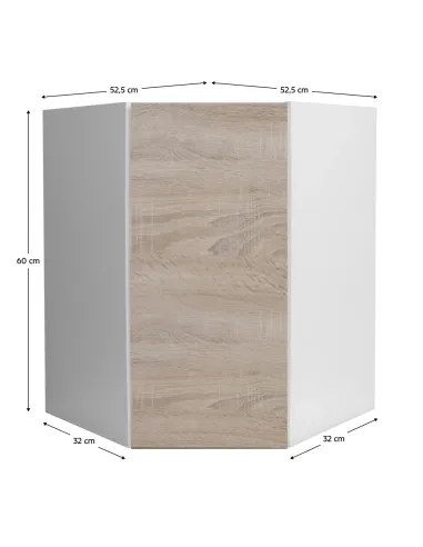 Dulap superior de colţ LINE, bucătărie, 52.5x60x52.5 cm, PAL melaminat stejar sonoma | MobilaOK
