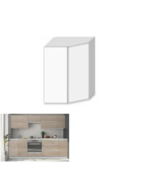 Dulap superior de colţ LINE, bucătărie, 52.5x60x52.5 cm, PAL melaminat stejar sonoma | MobilaOK