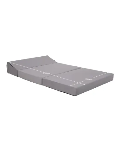 Saltea Pliabilă VEDIS, 2 in 1, gri deschis, 120x200 cm, Poliuretan Spumă | MobilaOK