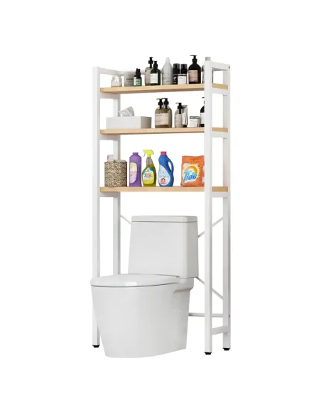 Raft deasupra toaletei, BALRAM, baie, 63x27.5x155 cm, MDF laminat și metal | MobilaOK