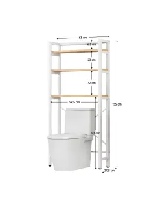 Raft deasupra toaletei, BALRAM, baie, 63x27.5x155 cm, MDF laminat și metal | MobilaOK 2