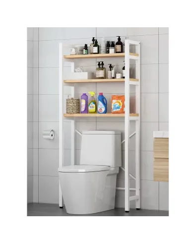 Raft deasupra toaletei, BALRAM, baie, 63x27.5x155 cm, MDF laminat și metal | MobilaOK