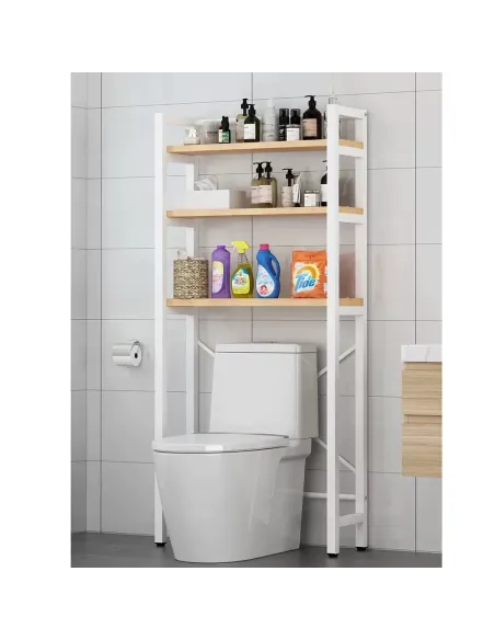 Raft deasupra toaletei, BALRAM, baie, 63x27.5x155 cm, MDF laminat și metal | MobilaOK
