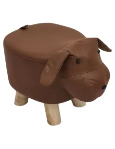 Taburet TAMALI, puf decorativ copii/living, 43x26x28 cm, pin masiv și țesătură | MobilaOK