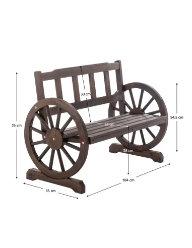 Bancă de gradină SABA TYP 1, exterior, 104x55x76 cm, Lemn de pin | MobilaOK