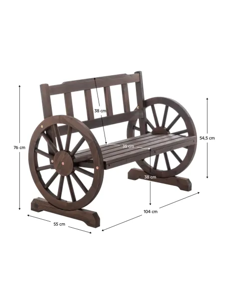 Bancă de gradină SABA TYP 1, exterior, 104x55x76 cm, Lemn de pin | MobilaOK