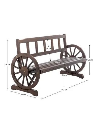 Bancă de grădină SABA TYP 2, exterior, 142x56x76 cm, Lemn de pin | MobilaOK