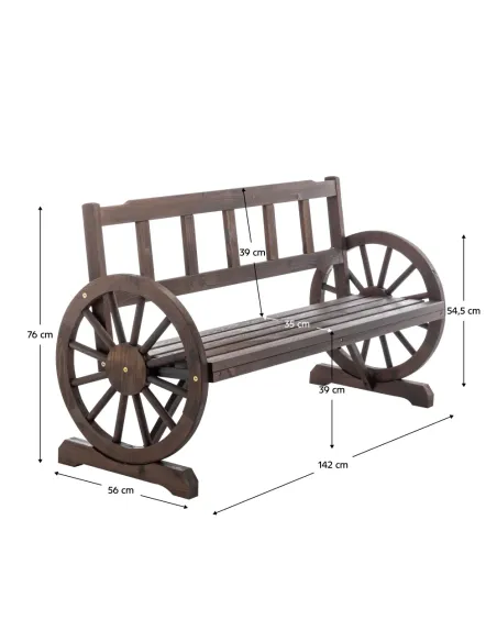 Bancă de grădină SABA TYP 2, exterior, 142x56x76 cm, Lemn de pin | MobilaOK