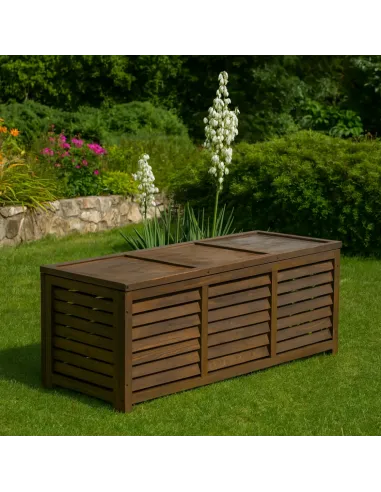 Cutie de depozitare LADAM, grădină/exterior, 121x44,5x45 cm, lemn de pin | MobilaOK