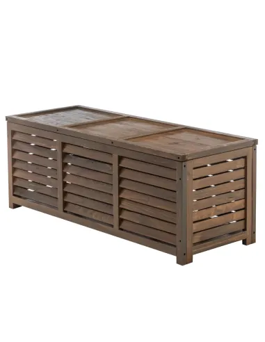 Cutie de depozitare LADAM, grădină/exterior, 121x44,5x45 cm, lemn de pin | MobilaOK