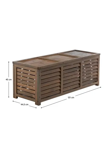 Cutie de depozitare LADAM, grădină/exterior, 121x44,5x45 cm, lemn de pin | MobilaOK