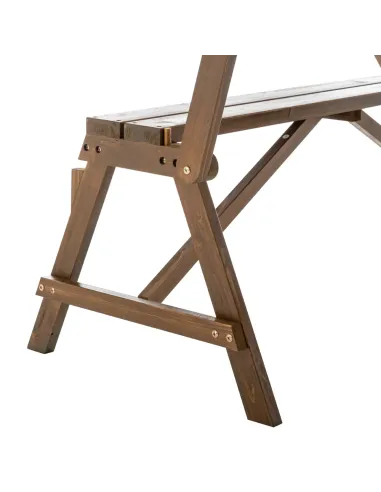 Set Grădină 2în1 ZAGIR, Masă cu Bancă Integrată, 139.5x133.5x73 cm, Lemn de Pin, Maro | MobilaOK