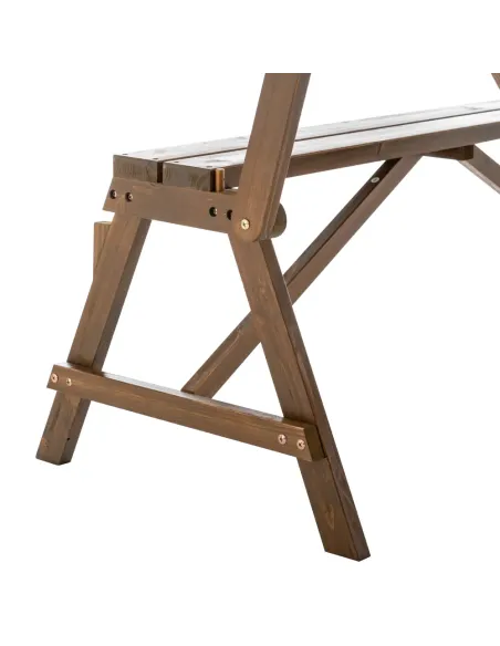 Set Grădină 2în1 ZAGIR, Masă cu Bancă Integrată, 139.5x133.5x73 cm, Lemn de Pin, Maro | MobilaOK