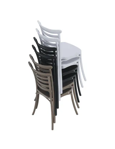 Scaun stivuibil SAVITO, interior-exterior, 44x44x84 cm, Plastic | MobilaOK